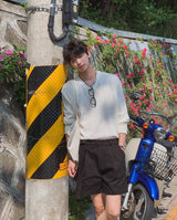 Solar Linen V-neck Knit