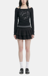 Yvette Halter Graphic Layered Top