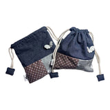 Denim patch angel pouch