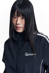 Dirty Nylon Piping Track Jacket - Black