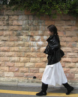 [ autumn basic ] fits snap & buckle over leather jacket