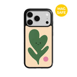 【MADE】シェイププレイ!_アイボリーリーフiPhoneケース [グロッシーグラス/Magsafe]