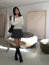 Chiffon layered knit