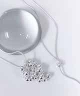 Silver Ball Grape Long Drop Necklace