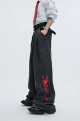 Vintage Stripe Wool Trousers