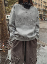 Art wool patch sweatshirt