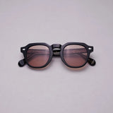 Vatic Vintage Optical Soto Black 8mm Brown lens with French crown thick-cut acetate frame