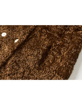Melissa Teddy Bear Double Button Fur Shearling Midi coat Baby Brown 