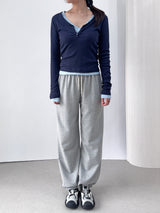 Sharen Elastic Waist Tracksuit Training Pants French Terry Jogger Pants
