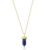 [Worn by EXO Chanyeol] Blue Lapis Lazuli Point 925 Silver Necklace N039-03G-L