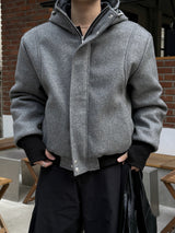 Haron woolfaka hooded padded jacket