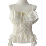 レースフリルツーウェイブリットインブラブリーブレストップ