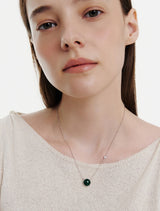 26SS★ [Premium Plating] Pennysense AB(W) Goutte Necklace Malachite