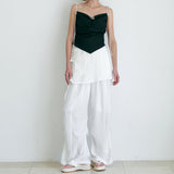 LAYERED SKIRT PANTS / WHITE
