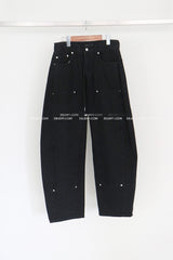 [UNISEX] カーペンターブラックデニムワイドパンツ