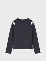 Hole Sleeve Top_Charcoal