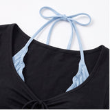 Eira Halter Layered Shirring T-shirt