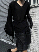 non-fade bermuda snap denim pants