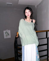 Lace Patchwork Flare Long Skirt