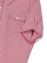 CHECK BLOUSE RED