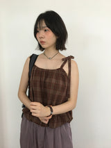 Plaid Balloon Blouse (2color)
