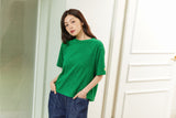 ALARM STRIPE TERRY T SHIRT GREEN_UNISEX