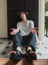 RuenB マッドサンドカーブデニムパンツ
