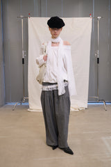 Off Shoulder String Sweatshirt (Ivory)