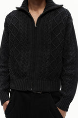 Jacquard Diamond Knit Turtleneck
