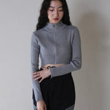 zip cropped knit