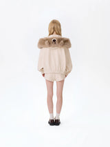13DE MARZO Doozoo Zipper Hoodie Beige