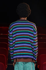 STRIPE MOHAIR KNIT / NAVY