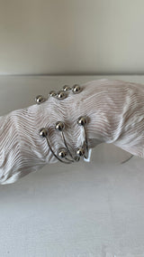 Silver ball piercing bangle