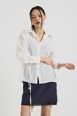 Sheer String Blouse, White