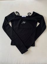 [MADE] ジュエリーオープンショルダー (BLACK)