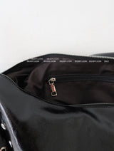 Punching Half Moon Round Shoulder Bag