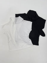 Pleated Tie-neck Short Sleeve T-shirt