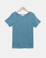 モジュ Uネック スリム ラウンド ショートスリーブ Tシャツ