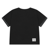 シリンストライプアイレットポイントハーフTシャツ (2Color)