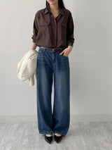 225 Brushed Wide Denim Pants (2C)