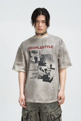 ビンテージウォッシュドルーズフィットTシャツ
