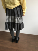 フォールド チェック スカート (3color)