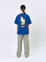 スマイリングキャットTシャツ_ティール