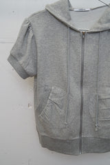 Puff Shoulder Half Zip-up (Gray)
