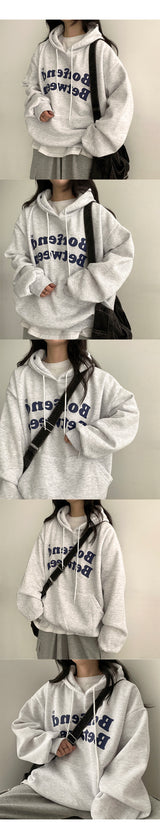 Budding lettering napping hood