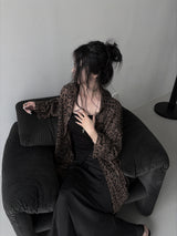 loose-fit leopard grunge shirt (2color1)