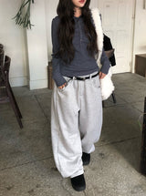 Wari Brushed Belt Loop Wide Training Pants