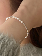Sparkle pearl bracelet (silver)