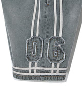 BASKETBALL DENIM HALF PANTS (GREY)
