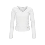 V NECK SLIM KNIT-IVORY